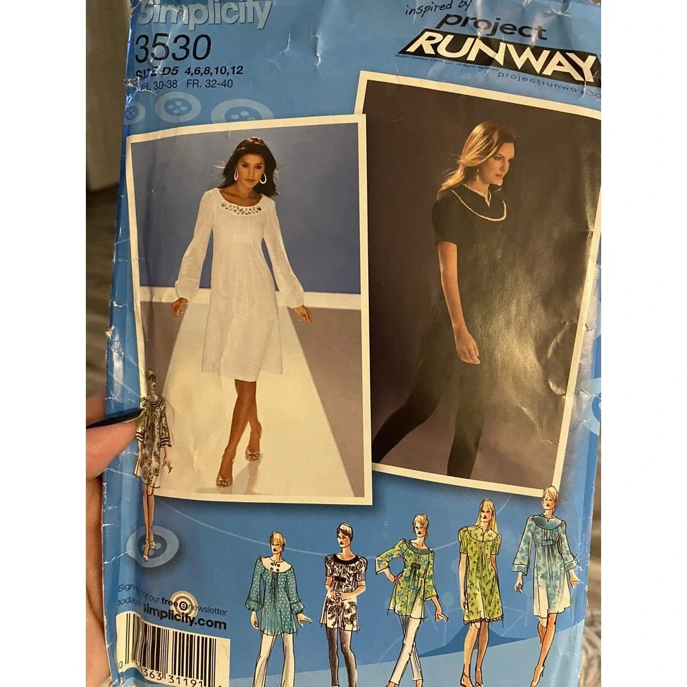 2007 Project Runway Simplicity Sewing Pattern 3530 Dress Tunic Size 4-12 Uncut